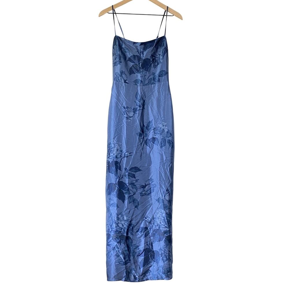 Reformation Frankie Silk Dress Trieste Border - Picture 5 of 12